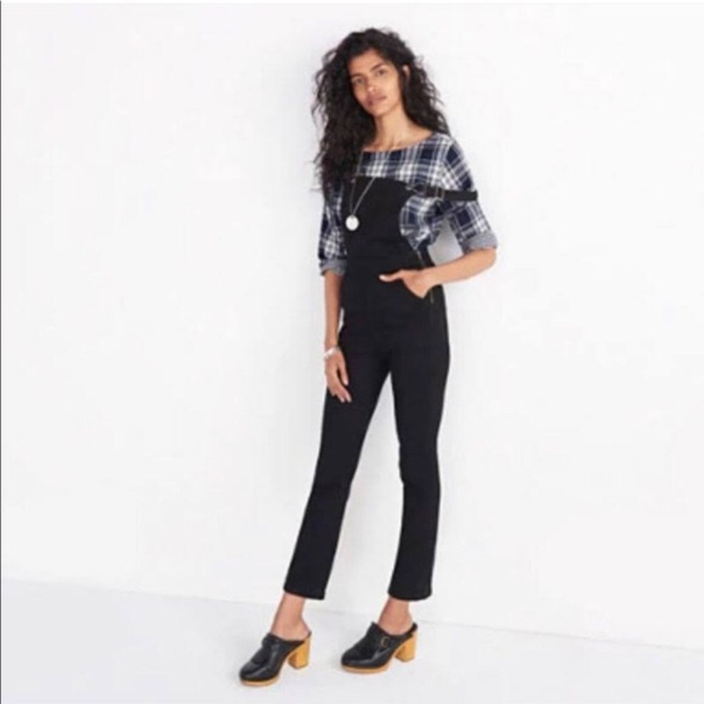 Madewell black denim overalls